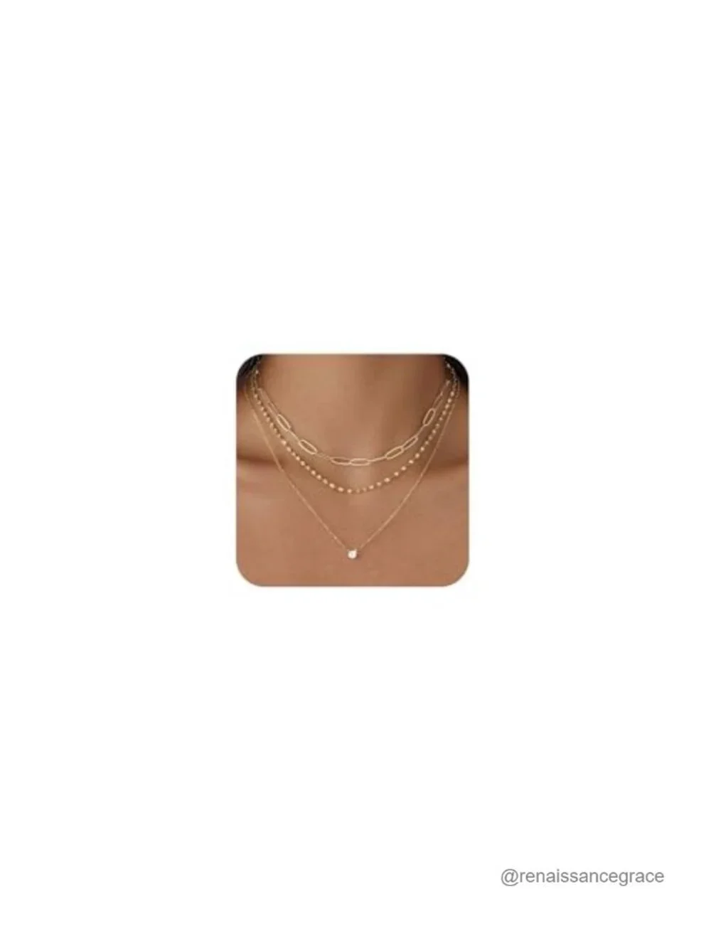 3PCS Layered Gold Plated Necklace Set Dainty Waterproof Choker for Women